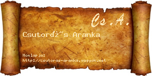Csutorás Aranka névjegykártya